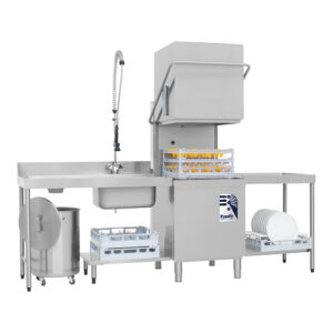 Prodis T1215 Hood Type Dishwasher with Gravity Drain, Single Phase